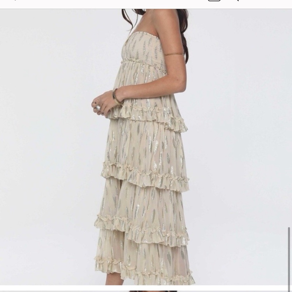 ❤️SOLD OUT❤️Function & Fringe Edit | Jen's Pirate Booty Cream Maxi Dress Set - Picture 4 of 5